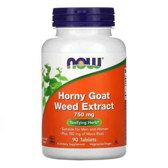 Horny Goat Weed Extract, 750mg, 90 tablets, NOW Foods - Vitax.ro