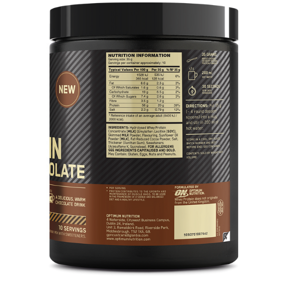 Protein Hot Chocolate, Chocolate, 350g, Optimum Nutrition - Vitax.ro