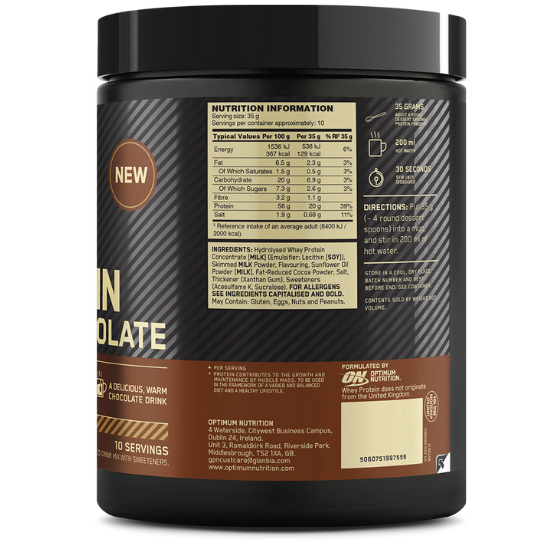 Protein Hot Chocolate, Chocolate Hazelnut, 350g, Optimum Nutrition - Vitax.ro