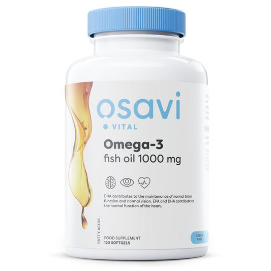Omega-3 Fish Oil, 1000mg (Unflavoured) - 120 softgels - Vitax.ro