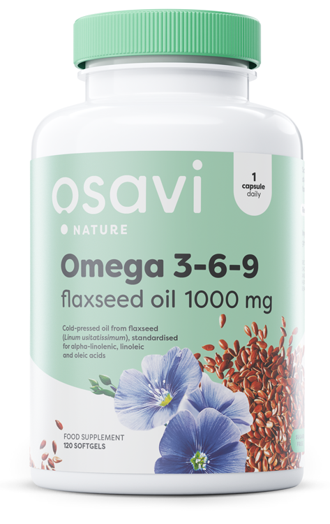 Omega 3-6-9 Flaxseed Oil, 1000mg - 120 softgels - Vitax.ro