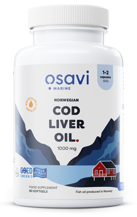 Norwegian Cod Liver Oil Softgels, 1000mg (Lemon) - 90 softgels - Vitax.ro