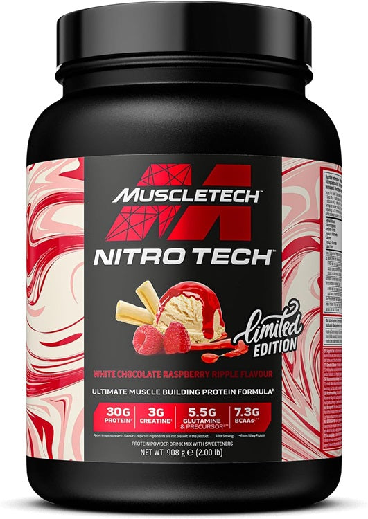 Nitro-Tech, White Chocolate Raspberry Ripple - 908g - Vitax.ro