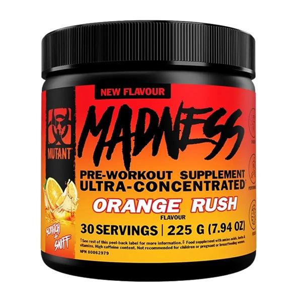 Madness Pre-Workout, Orange Rush - 225g - Vitax.ro