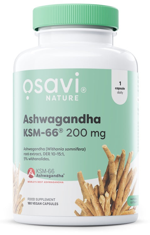 Ashwagandha KSM-66, 200mg - 180 vegan caps - Vitax.ro