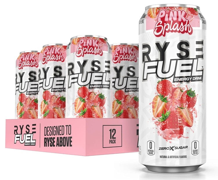 Fuel Energy Drink, Pink Splash, 12x473 ml, RYSE - Vitax.ro