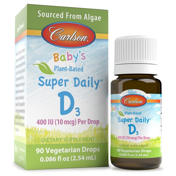 Baby's Plant-Based Super Daily D3, 400 IU, 2.54 ml, Carlson Labs - Vitax.ro