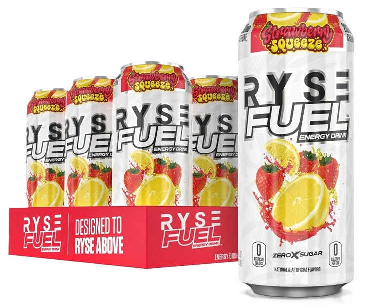 Fuel Energy Drink, Strawberry Squeeze, 12x473 ml, RYSE - Vitax.ro