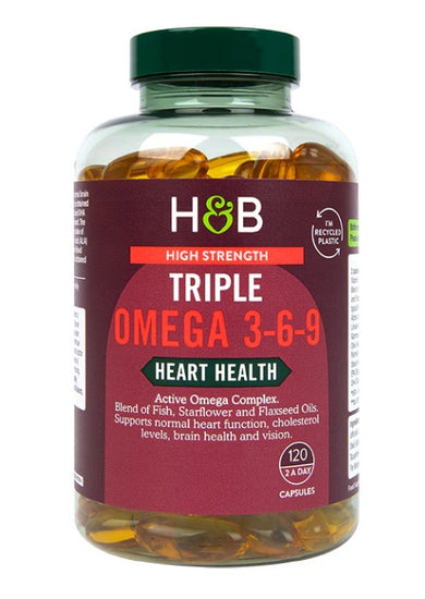 High Strength Triple Omega 3-6-9, 120 caps, Holland & Barrett - Vitax.ro