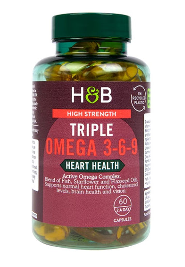 High Strength Triple Omega 3-6-9, 60 caps, Holland & Barrett - Vitax.ro
