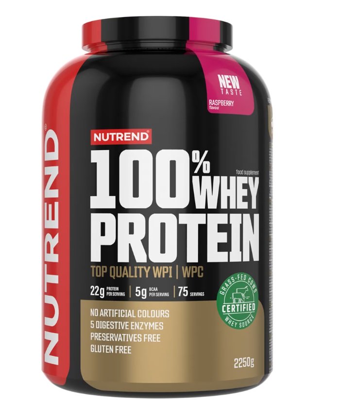 100% Whey Protein, Raspberry, 2250g, Nutrend - Vitax.ro
