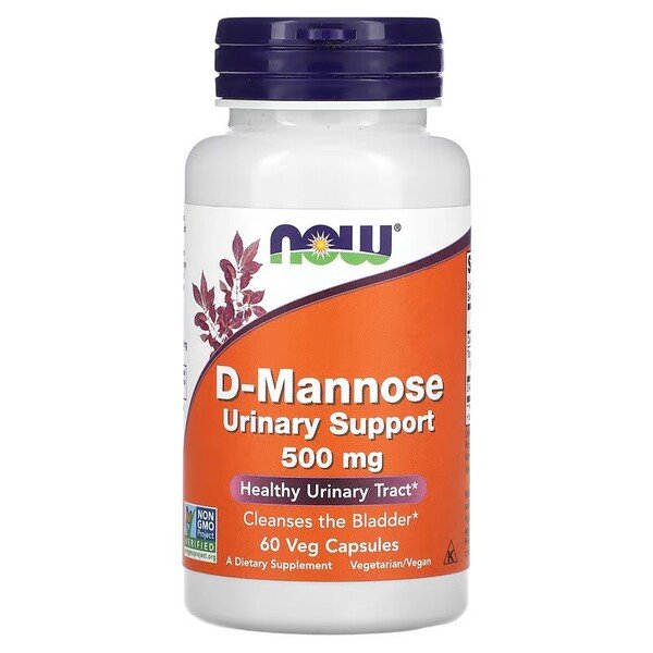 D-Mannose, 500mg, 60 vcaps, NOW Foods - Vitax.ro