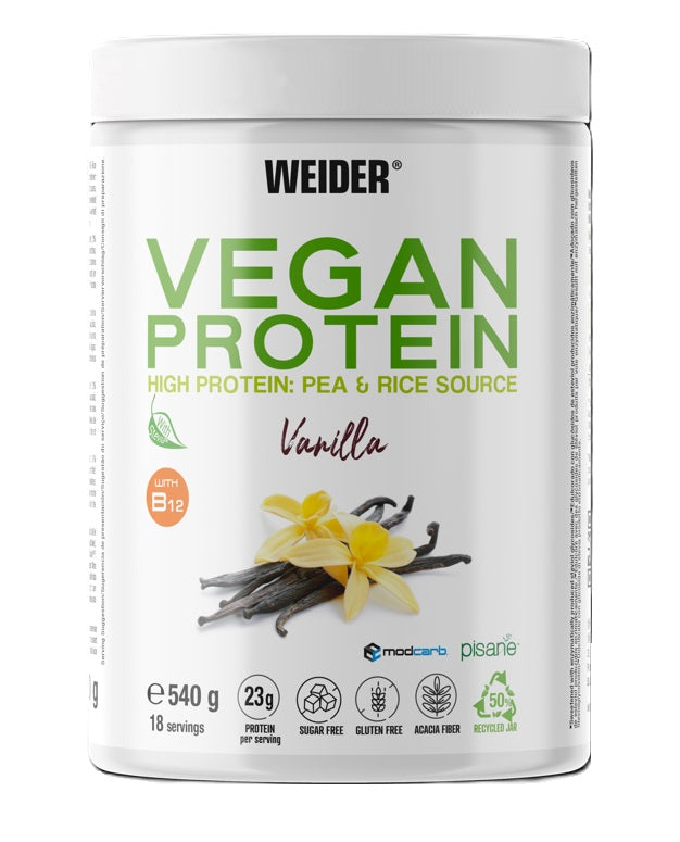 Vegan Protein, Vanilla, 540g, Weider - Vitax.ro