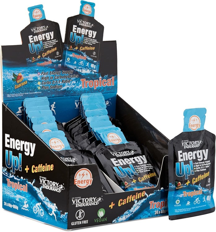 Joe Weider Victory Endurance Energy Up! + Caffeine, Tropical, 24 x 40g, Weider - Vitax.ro