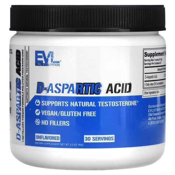 D-Aspartic Acid, 94g, EVLution Nutrition - Vitax.ro
