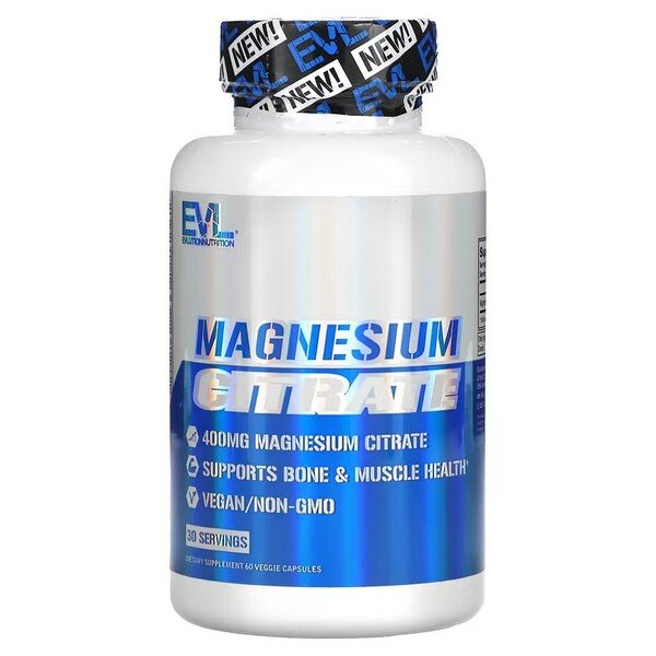 Magnesium Citrate, 60 vcaps, EVLution Nutrition - Vitax.ro