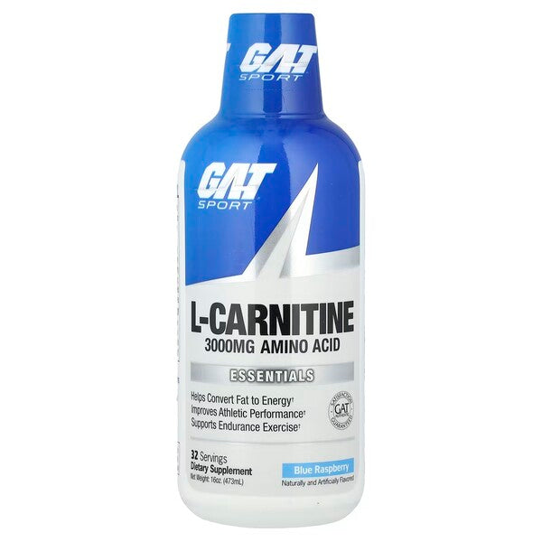 L-Carnitine 3000 Liquid, Blue Raspberry, 473 ml, GAT - Vitax.ro
