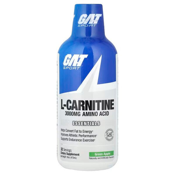 L-Carnitine 3000 Liquid, Green Apple, 473 ml, GAT - Vitax.ro