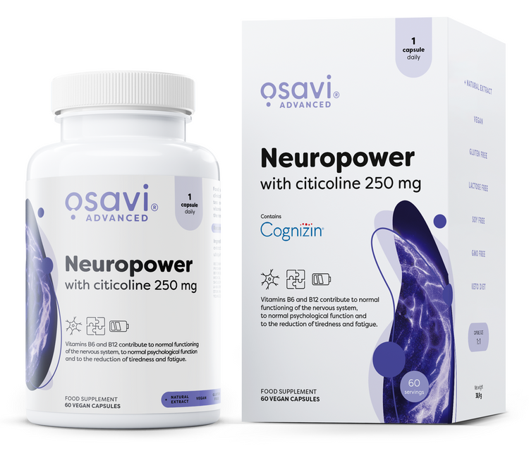 Neuropower with Citicoline, 250mg, 60 vegan caps, Osavi - Vitax.ro