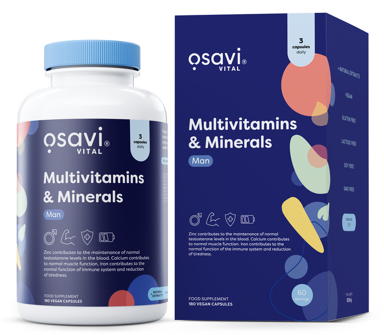 Multivitamins & Minerals Man, 180 vegan caps, Osavi - Vitax.ro