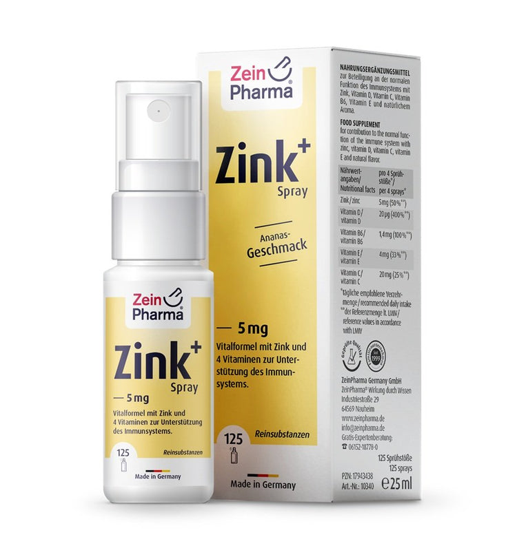 Zinc+ Spray, 5mg, Pineapple, 25 ml, Zein Pharma - Vitax.ro