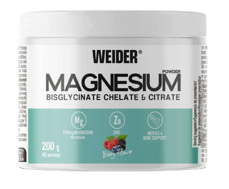 Magnesium Bisglycinate Chelate & Citrate, Berry, 200g, Weider - Vitax.ro