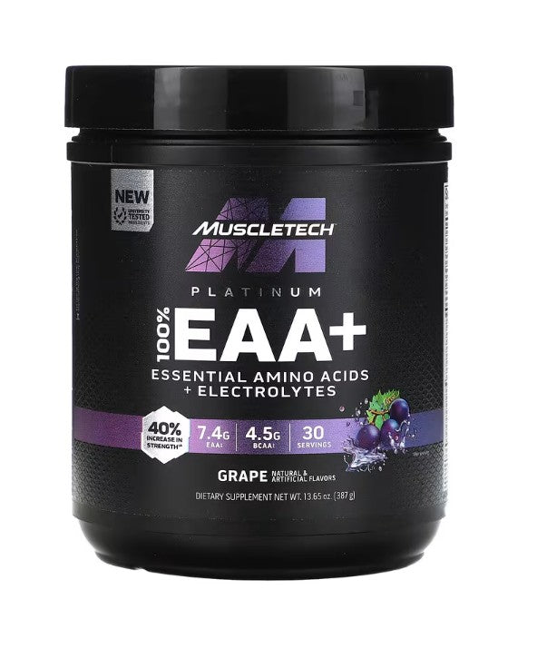 Platinum 100% EAA+, Grape, 387g, MuscleTech - Vitax.ro