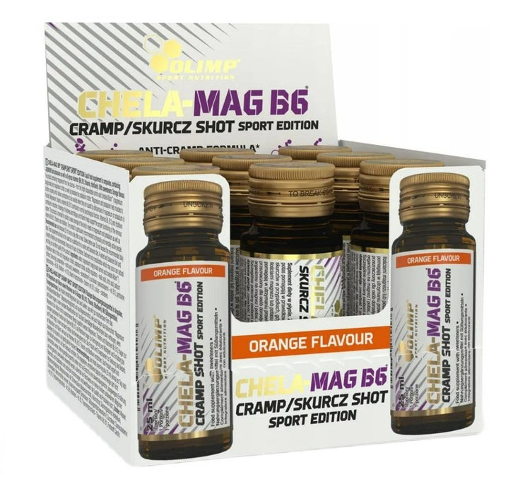 Chela-Mag B6 Cramp Shot, Orange, 9 x 25 ml, Olimp Nutrition - Vitax.ro
