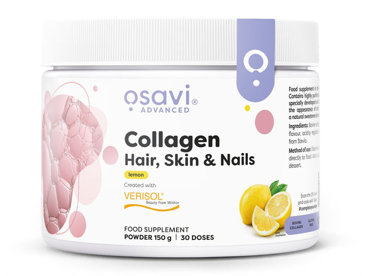 Collagen Peptides - Hair, Skin & Nails, Lemon, 150g, Osavi - Vitax.ro