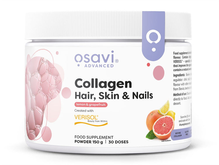 Collagen Peptides - Hair, Skin & Nails, Lemon & Grapefruit, 150g, Osavi - Vitax.ro