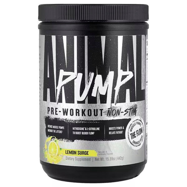Pump Pre-Workout Non-Stim, Lemon Surge, 442g, Universal Nutrition - Vitax.ro