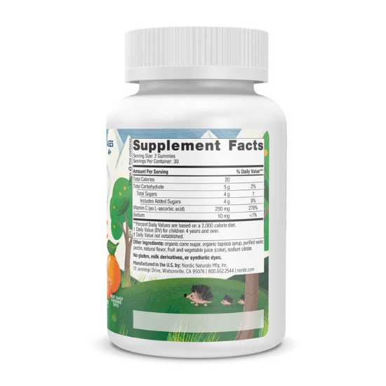 Kids Vitamin C Gummies, 60 gummies, Nordic Naturals - Vitax.ro