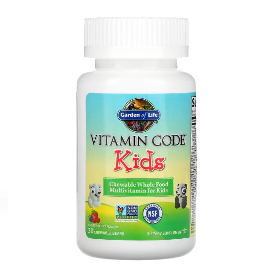 Vitamin Code Kids, Chewable Whole Food Multivitamin For Kids, Cherry Berry, 30 chewable bears, Garden of Life - Vitax.ro