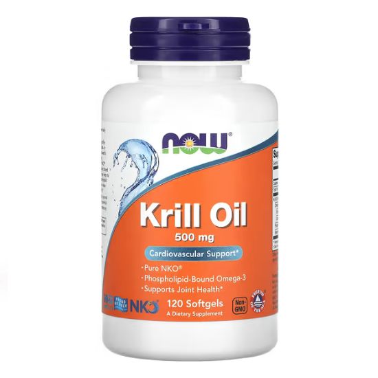 Krill Oil, 500mg, 120 softgels, NOW Foods - Vitax.ro