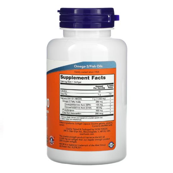 Neptune Krill Oil, 1000mg, 60 softgels, NOW Foods - Vitax.ro