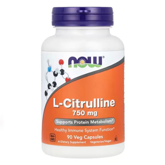 L-Citrulline, 750mg, 90 vcaps, NOW Foods - Vitax.ro