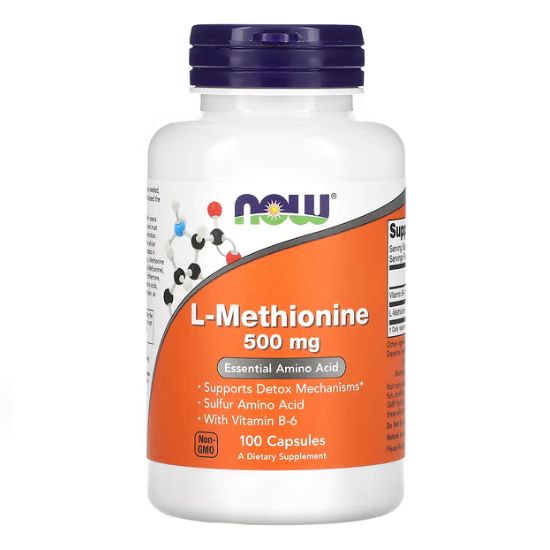 L-Methionine, 500mg, 100 caps, NOW Foods - Vitax.ro