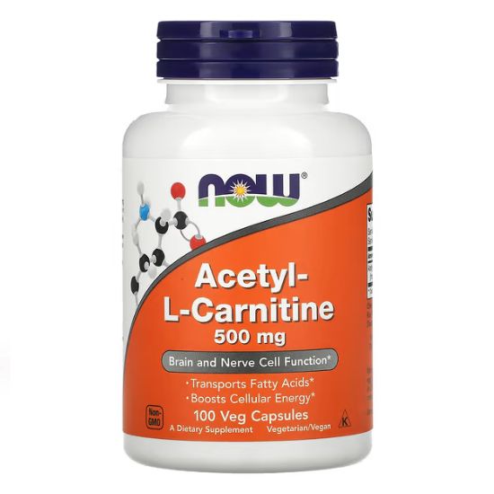 Acetyl-L-Carnitine, 500mg, 100 vcaps, NOW Foods - Vitax.ro