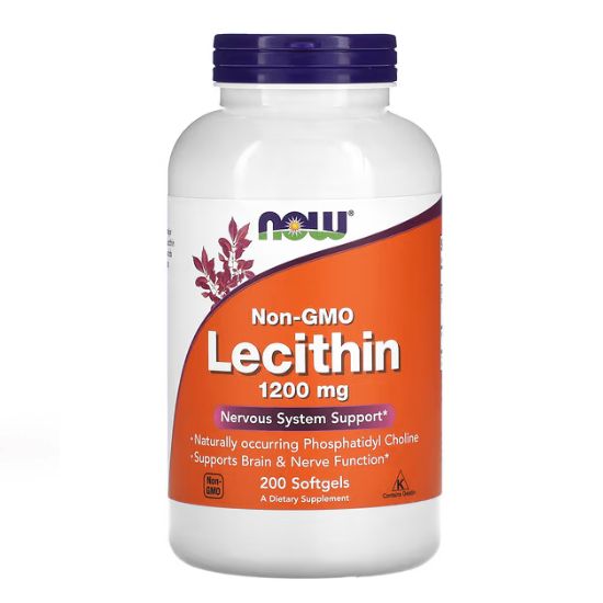 Lecithin, 1200mg Non-GMO, 200 softgels, NOW Foods - Vitax.ro