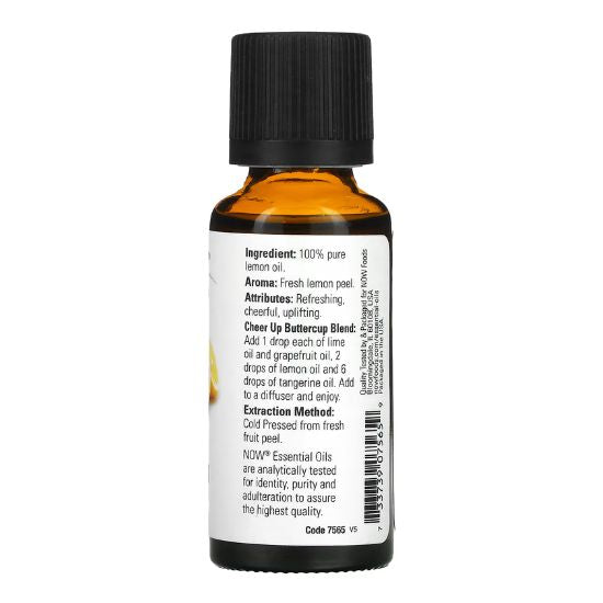 Essential Oil, Lemon Oil, 30 ml, NOW Foods - Vitax.ro