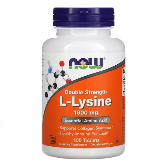 L-Lysine, 1000mg, 100 tabs, NOW Foods - Vitax.ro