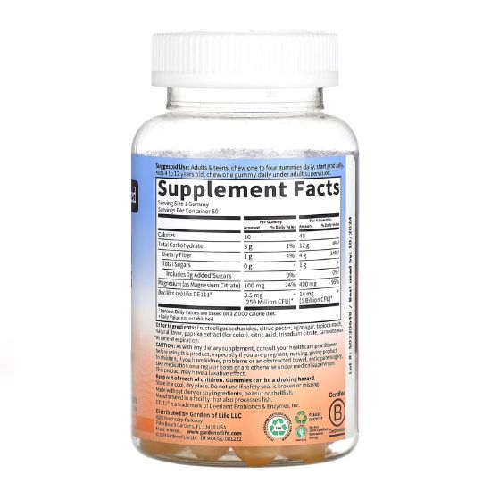 Dr. Formulated Magnesium with Pre & Probiotics Gummies, Orange Creme, 60 gummies, Garden of Life - Vitax.ro