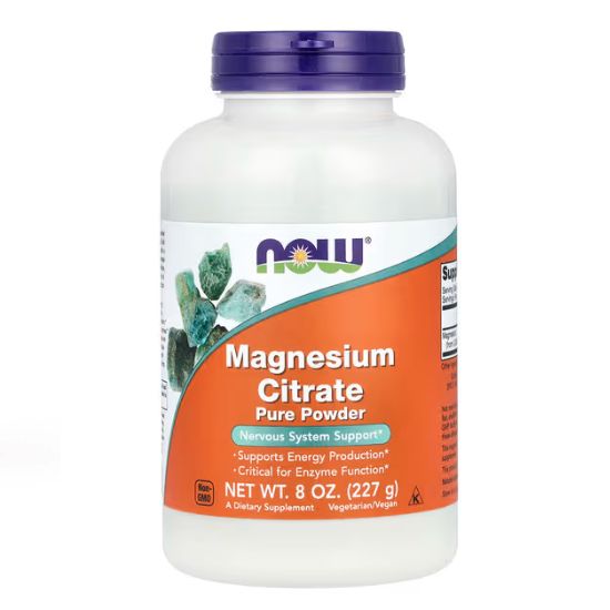 Magnesium Citrate, Pure Powder, 227g, NOW Foods - Vitax.ro