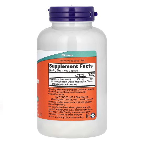 Magneziu 400mg, 180 Capsule, NOW Foods - Vitax.ro