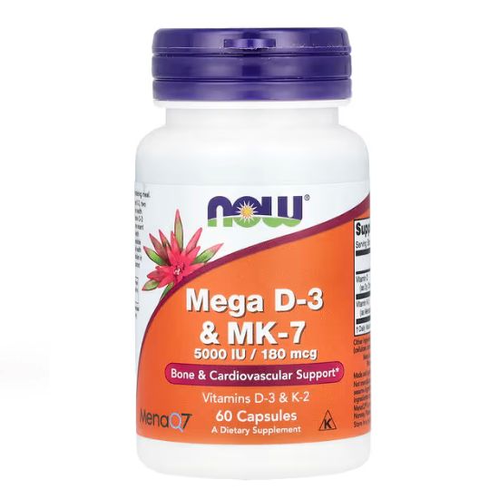 Mega D-3 & MK-7, 60 vcaps, NOW Foods - Vitax.ro