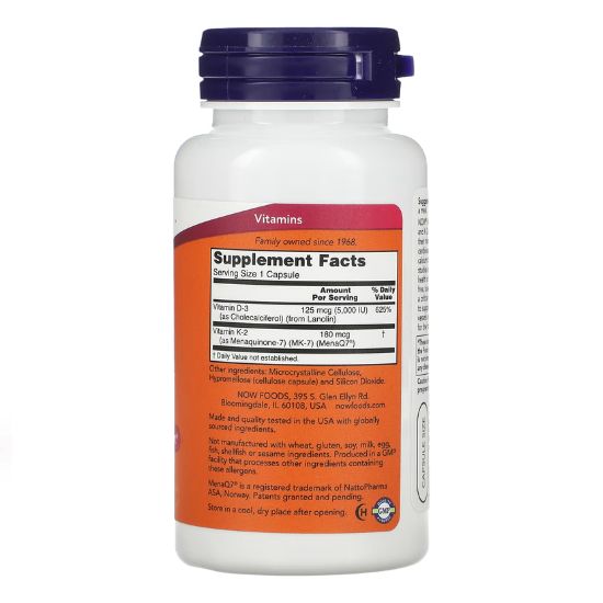 Mega D-3 & MK-7, 120 caps, NOW Foods - Vitax.ro