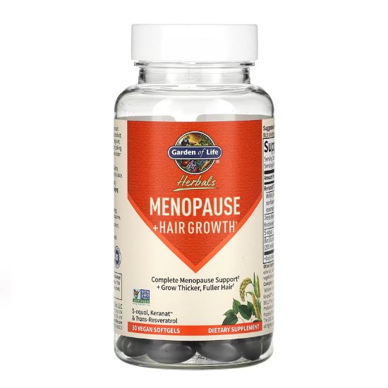 Herbals Menopause + Hair Growth, 30 vegan softgels, Garden of Life - Vitax.ro