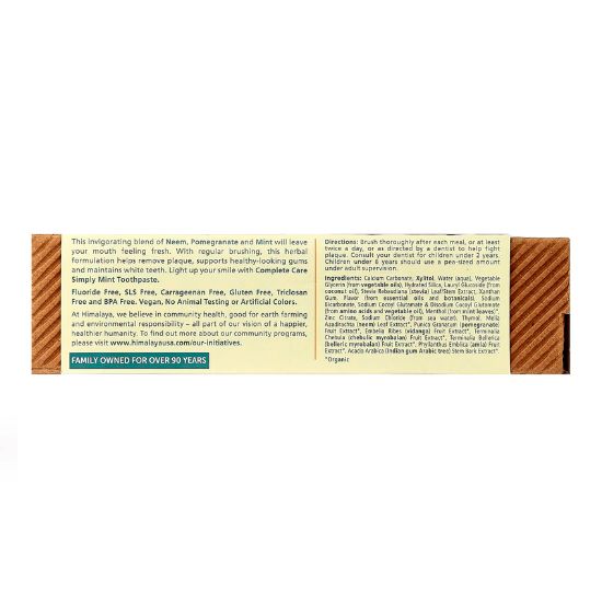 Complete Care Toothpaste, Simply Mint, 150g, Himalaya Herbal - Vitax.ro