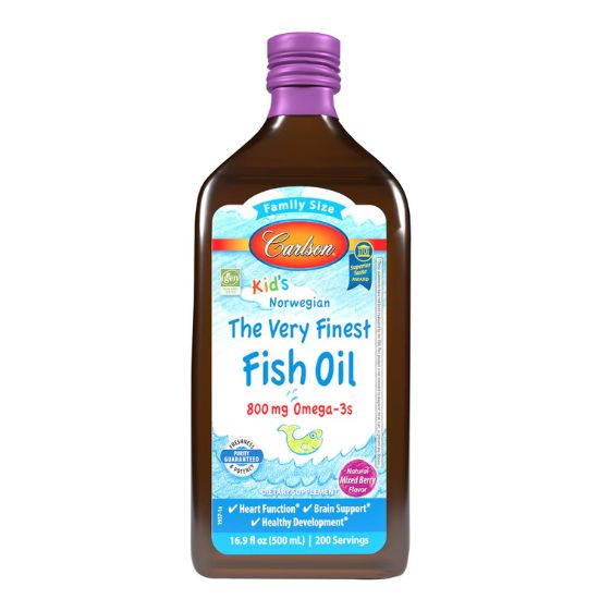 Kid's The Very Finest Fish Oil, 800mg Mixed Berry, 500 ml, Carlson Labs - Vitax.ro
