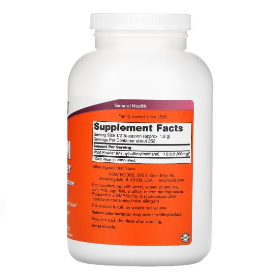 MSM Methylsulphonylmethane, Powder, 454g, NOW Foods - Vitax.ro